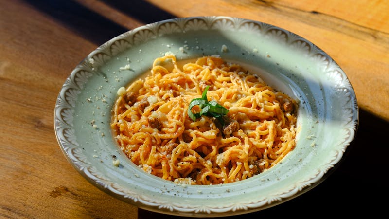 Chef's gourmet pasta special with truffle oil